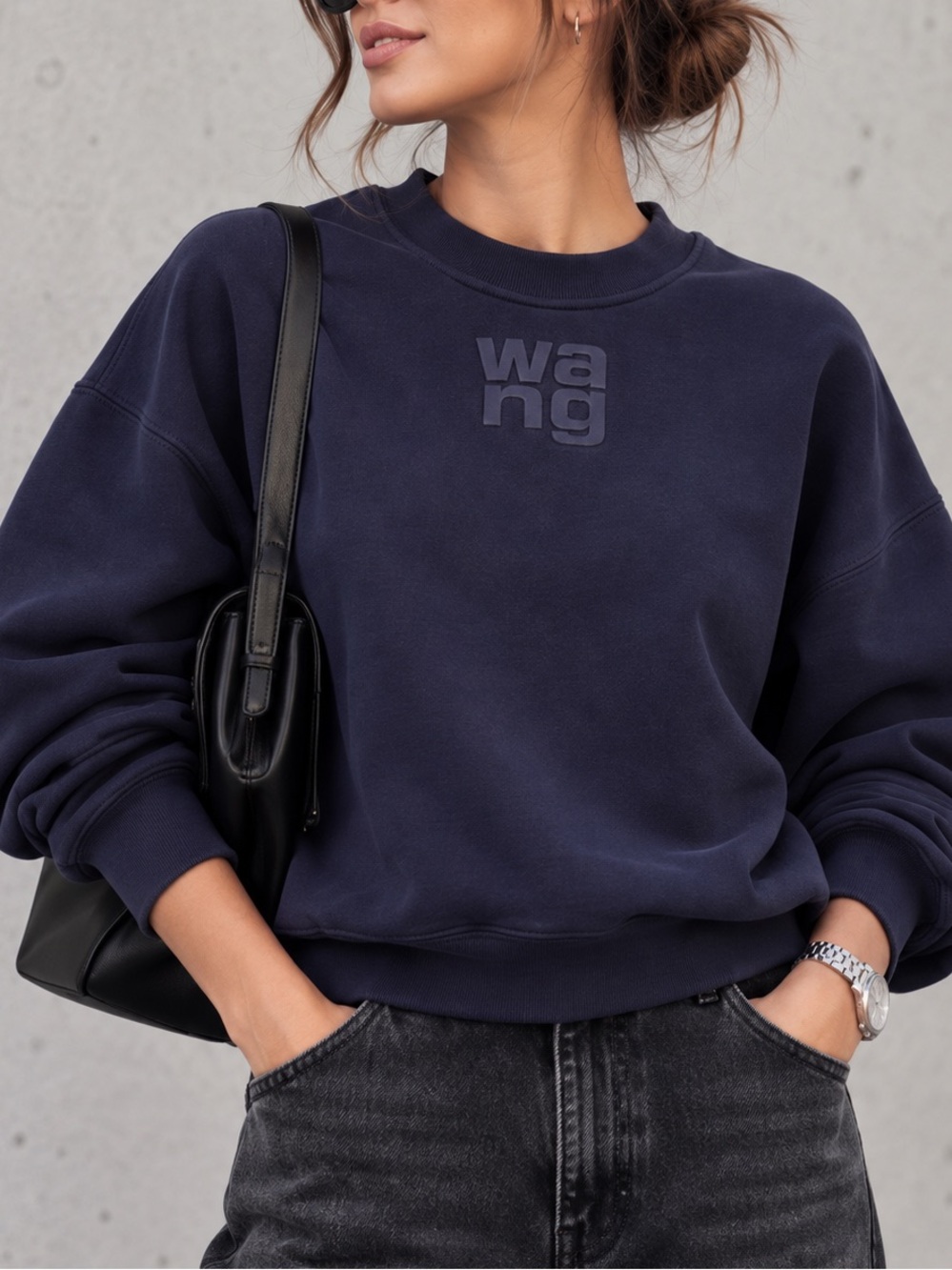 Alexander Wang Embossed Logo Crewneck Sweater